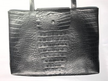 Shopper Laag Zwart Croc Dubbele Schouderband
