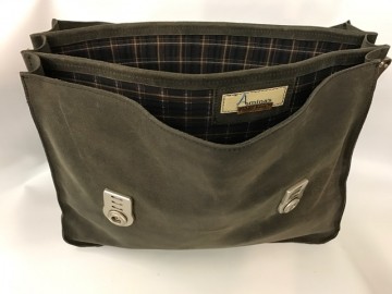 Handgemaakte Leren Aktetas Grijs